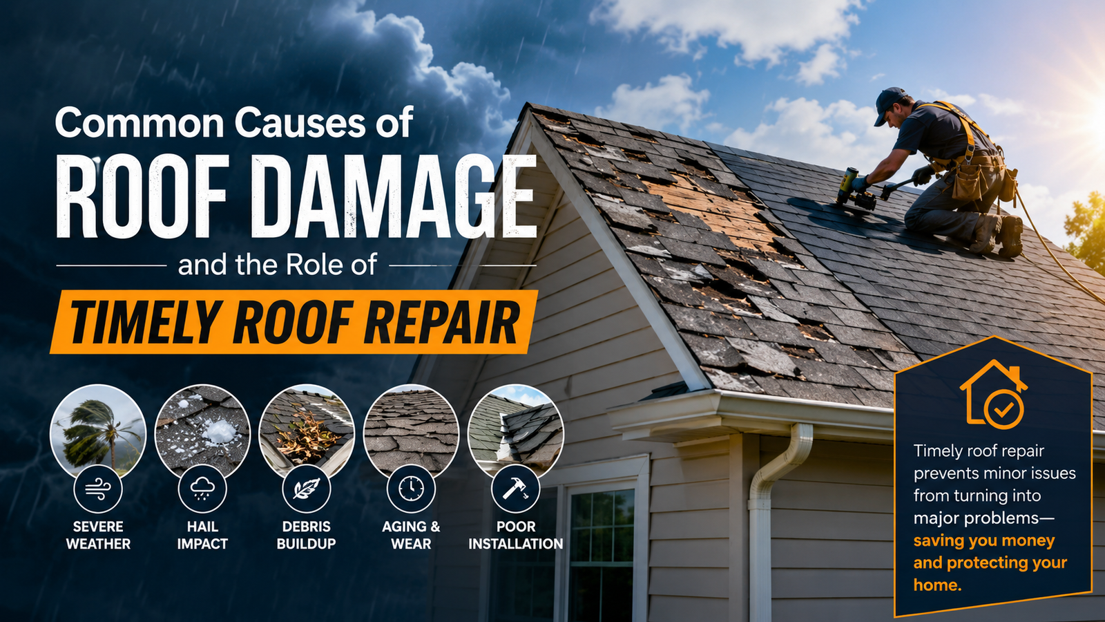 Common Causes of Roof Damage and the Role of Timely Roof Repair